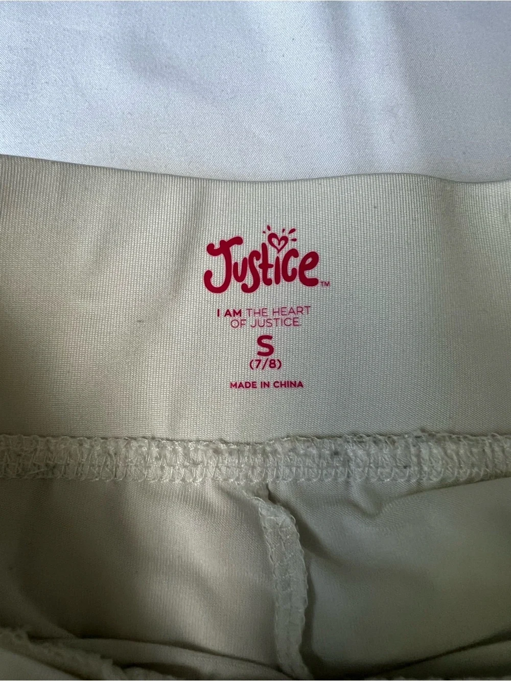 Justice Girls White Pleated Skort Size Small 7/8
